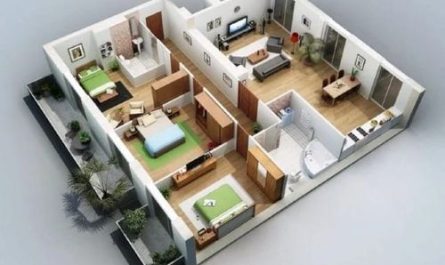 3d rumah 10x12 3kamar